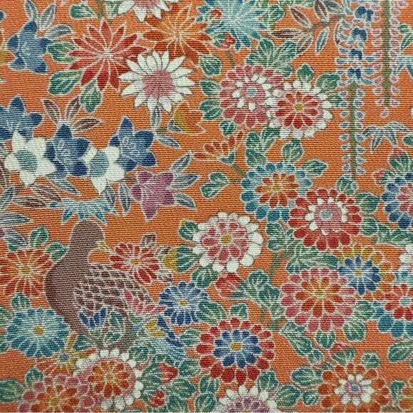 Japanese Silk & Leather Portfolio Clutch Wallet w/Kiss-lock Coin Pocket - Picture 8 of 10